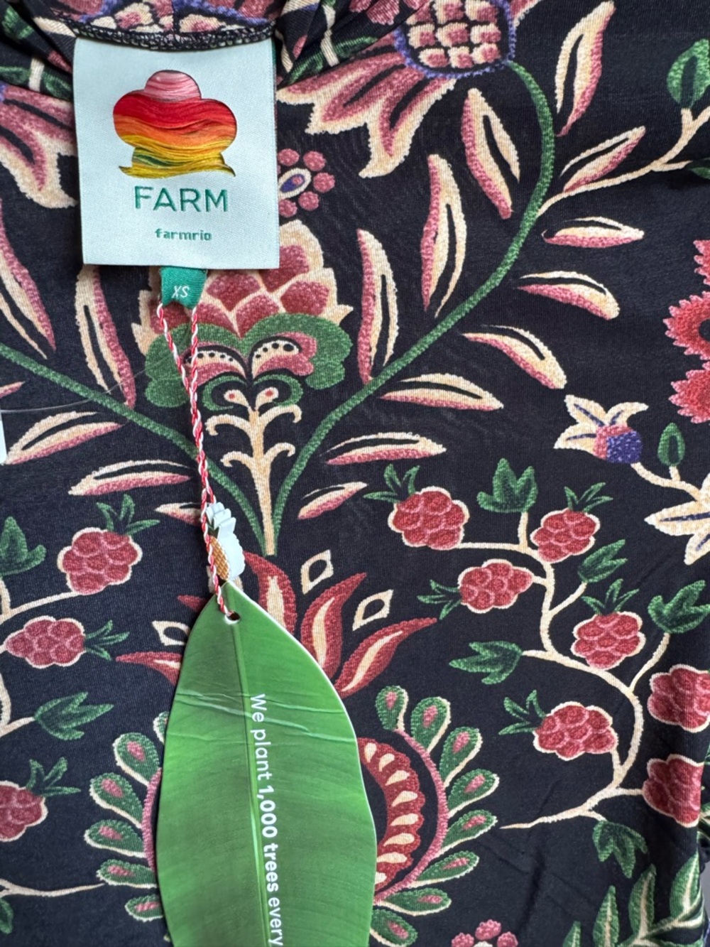NWT Farm Rio Ikat Floral Shirt Long Sleeve Top Sz XS - Picture 9 of 11